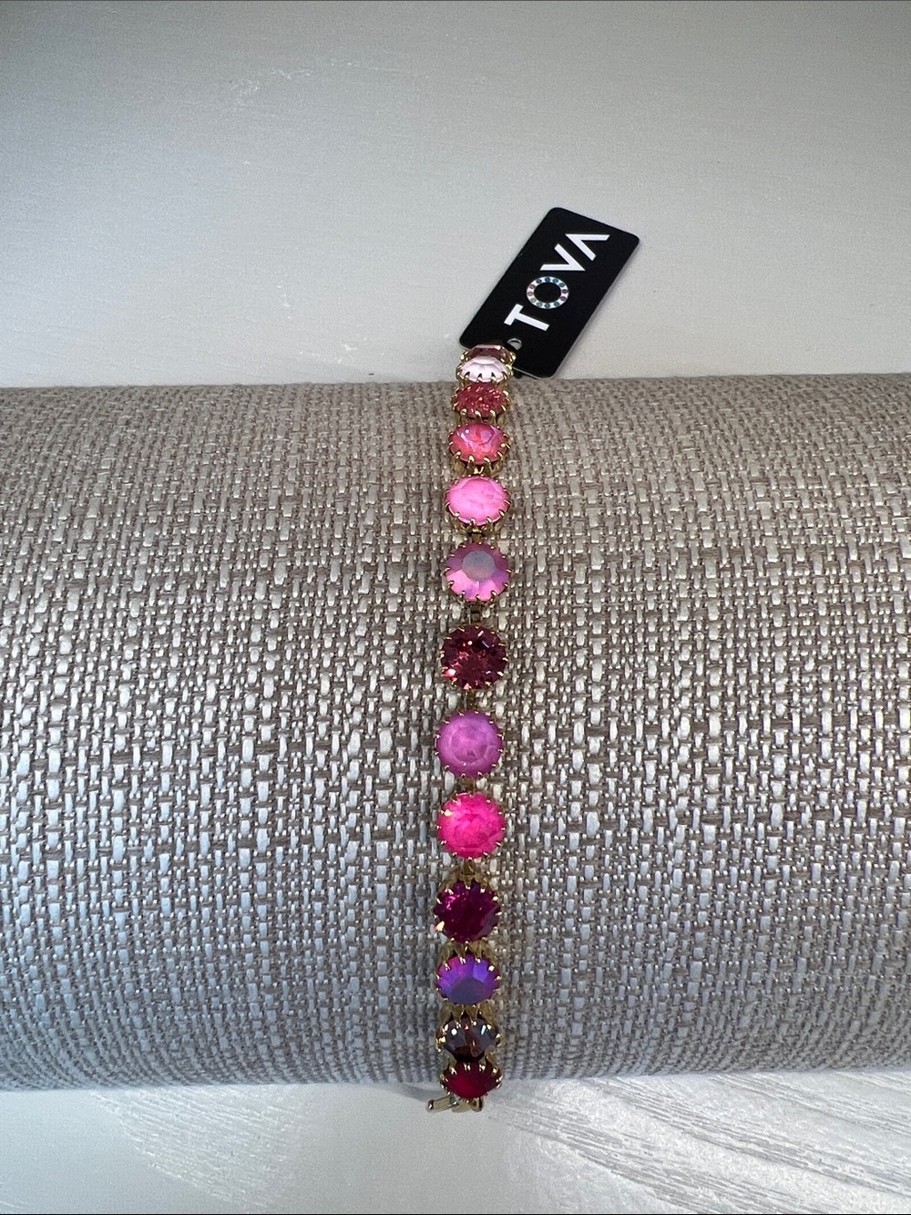 Tous Gold-Tone Bracelet with Pink and Fuchsia Stones
